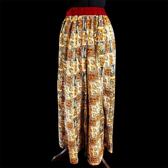 Handmade Boho Palazzo Pants With Super Wide Legs & Elastic Waistband Sz. S/M - Picture 1 of 8